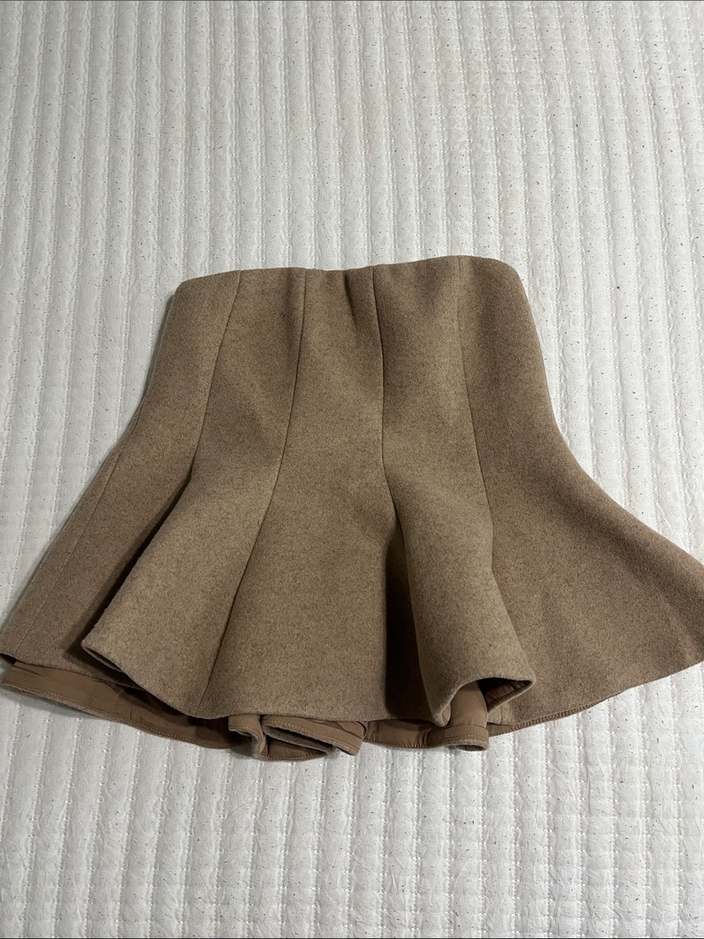 Strapless Brown Flared Tube Top